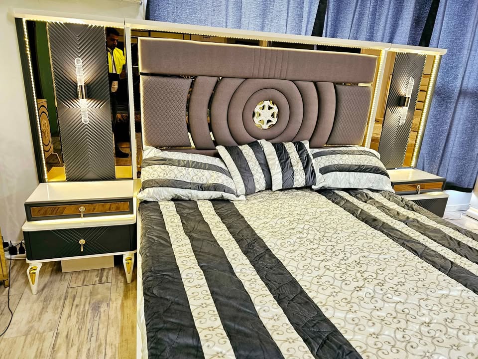 King size bed 2 side tables 1 dressing table 2 +mattress